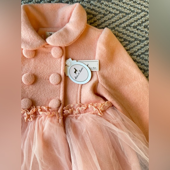 Little girls pink winter jacket dress - Picture 2 of 2